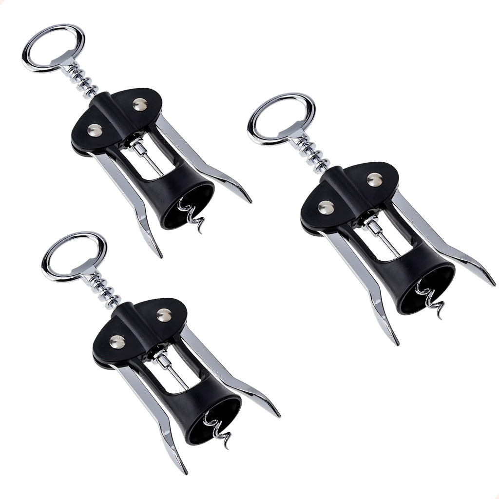 Saca Rolhas Abridor Garrafa De Vinho Inox Reforçado Manual COR SORTIDA