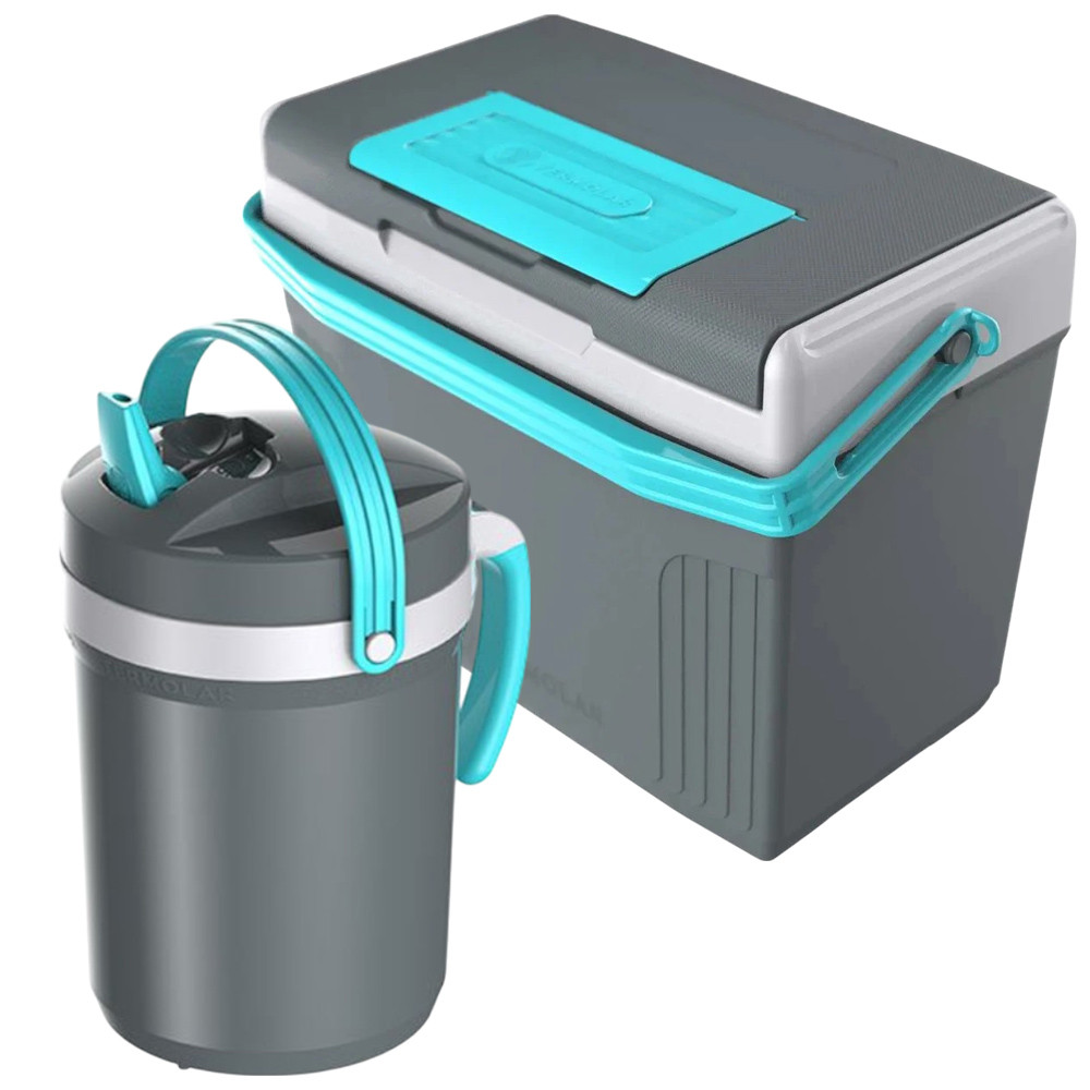 Caixa Cooler Térmico Pequeno 8 Litros Até 12 Latas + Jarra Térmica 2,5L Cinza Plus Termolar