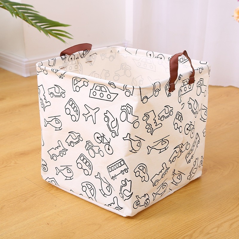 Cesto Organizador 32cm x 32cm cesto de roupa suja  Multiuso Dobrável Roupa Brinquedo Tecido Variados