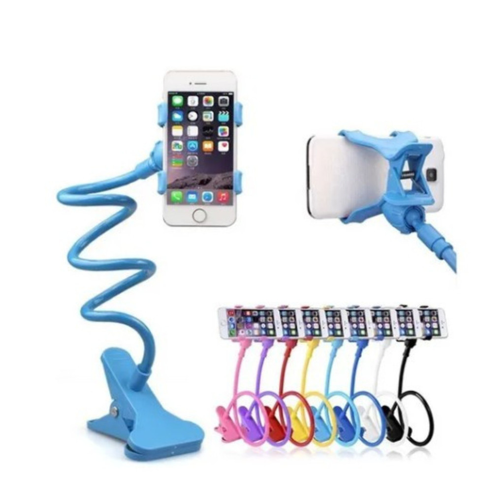 Suporte de Celular Mesa ou Cabeceira -  Ajustavel Com Garra Colorido -Para seu Carro ou Casa Fixador