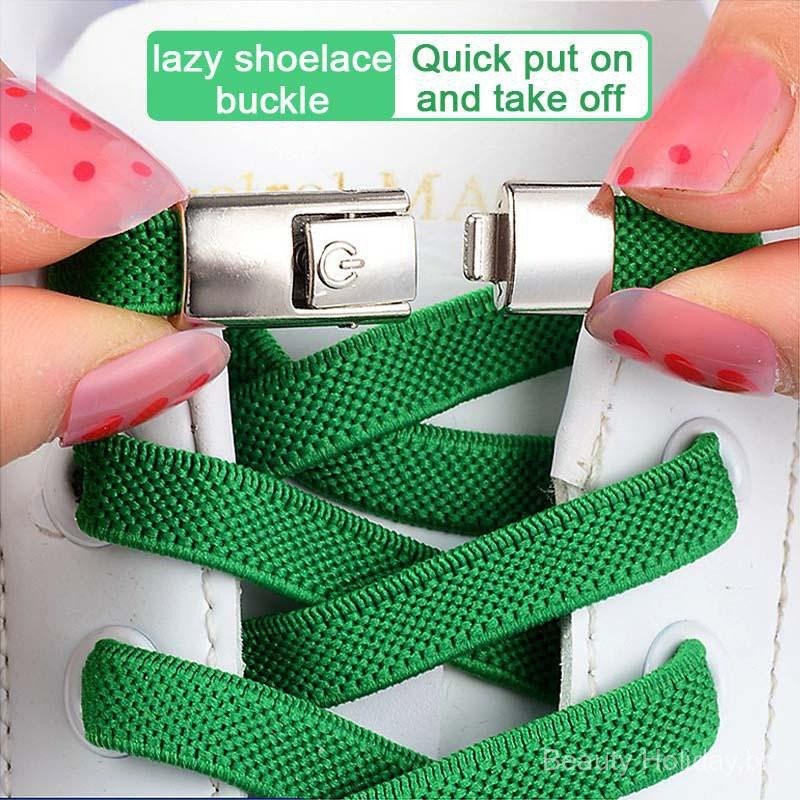 Sapatilhas De Prensa Com Fechadura Sem Gravatas Elásticas Alargadas Kids Adult Shoelace for Shoes (2PCS/SET)