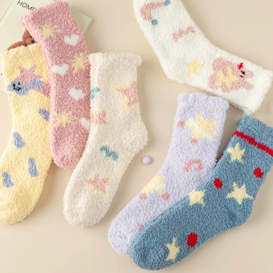 12 Pares Meias De Lã Felpuda Grossa Para Frio Quente Adulto Masculinas e Femininas