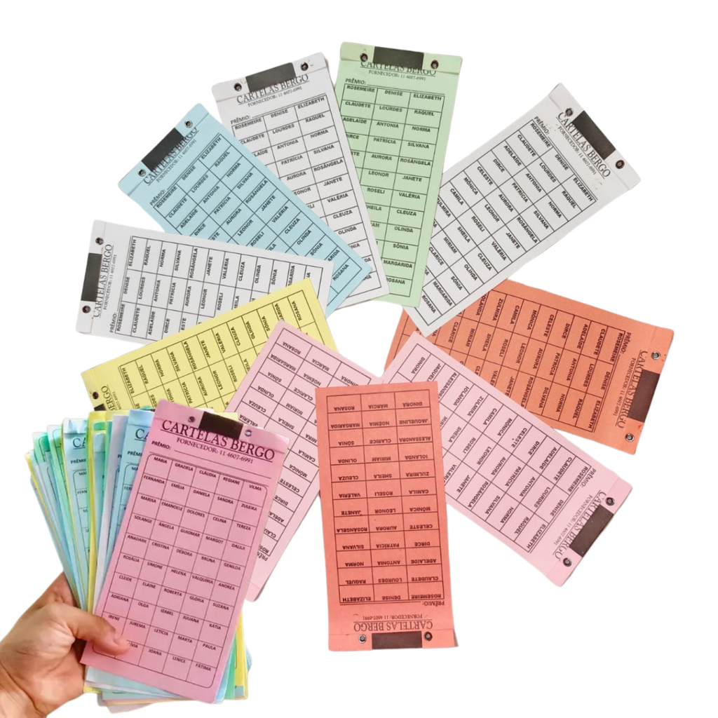 Cartela de Rifa Sorteio com 36 nomes (pacotes com 10,20 ou 50 Unidades)