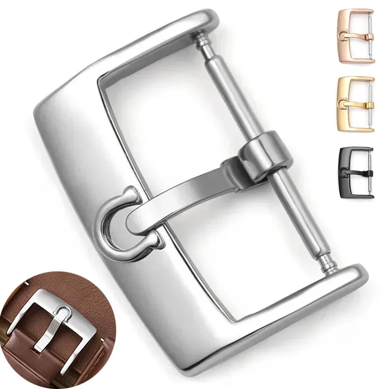 Fivela De Relógio De Aço Inoxidável , 14mm 16mm 18mm 20mm , Acessórios De Fecho , Substituição Para Pulseira Couro Com F