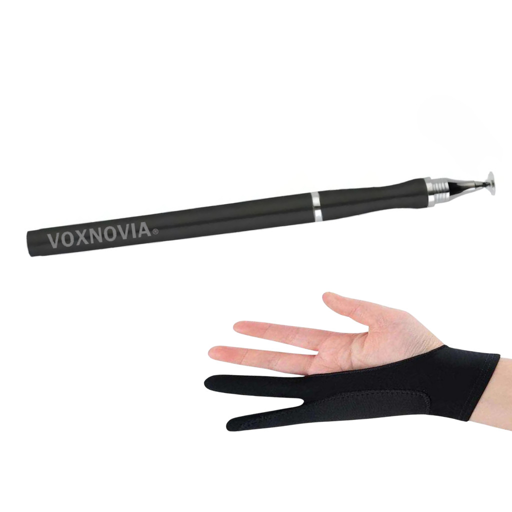 Caneta Touch Ponta Fina Kit Com Luva Anti Touch Reforçada