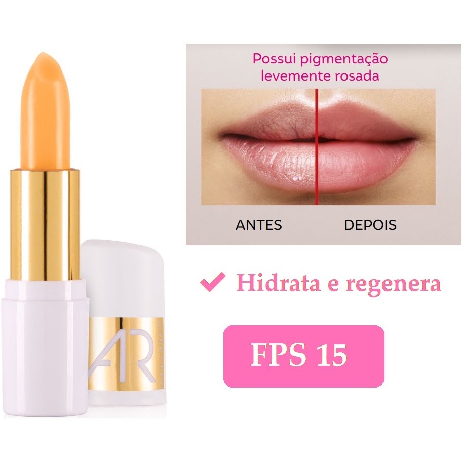 Balm Labial Ultra Regenerador  FPS 15 Ácido Hialurônico Hidrata E Regenera AR Maquiagem  - Abelha Rainha