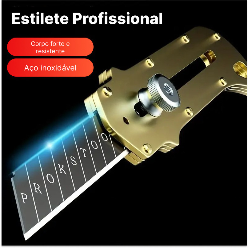 Estilete Profissional de Aço Inox – Corte Fino, Rápido e Durável para Uso Diário
