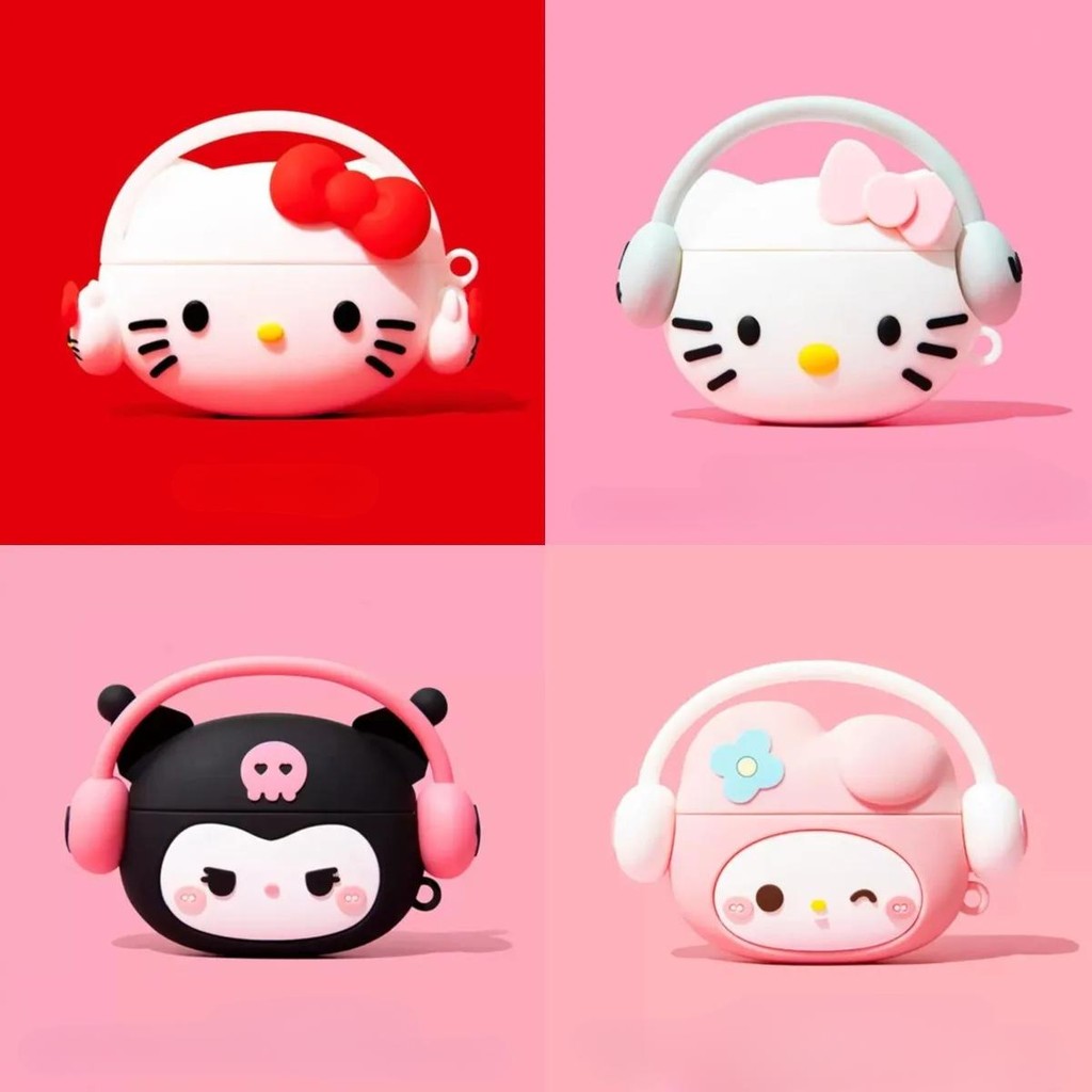 Capa Compatível Com Airpods 1 2 3 4 Pro 2 Desenhos Animados Kuromi Melodia Ouvir Música Silicone Fone De Ouvido Caso Ace