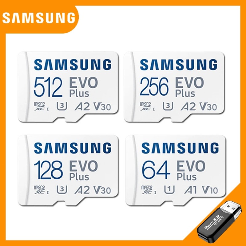 Samsung EVO Plus Micro SD 1TB Cartão De Memória Classe 10 TF MicroSD 128GB 256GB 512GB A1 A2 Celular Drone Câmera Presen