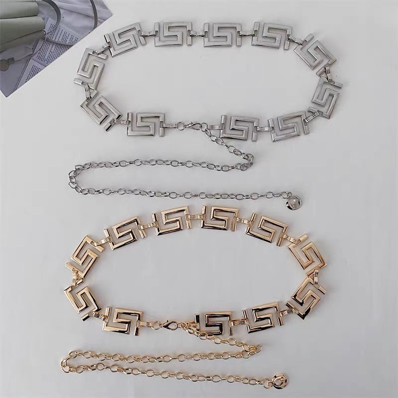 Cintos Feminino Com  Corrente dourado e prata De Metal importado