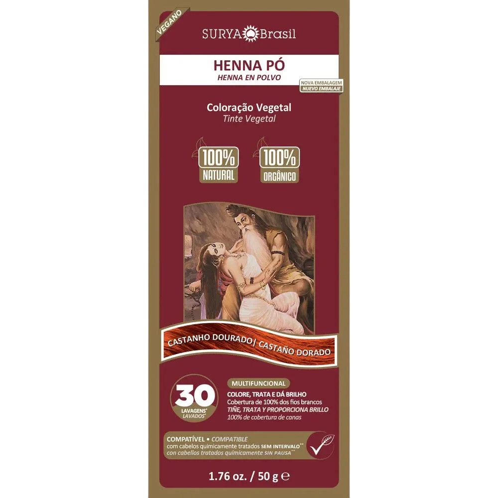 Henna Po Surya 50g Castanho Dourado