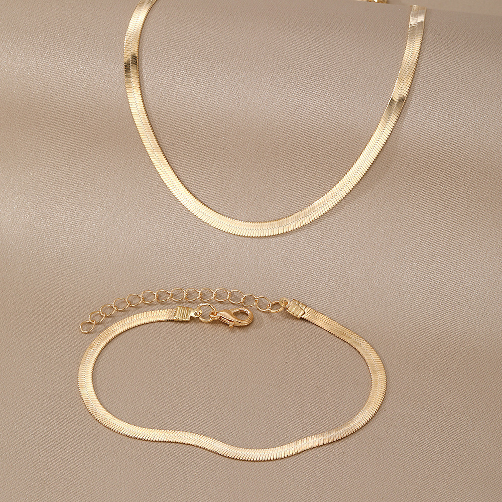Kit Colar Choker Gargantilha E Pulseira Dourado Fita Lisa Unissex Banhado Envio Imediato