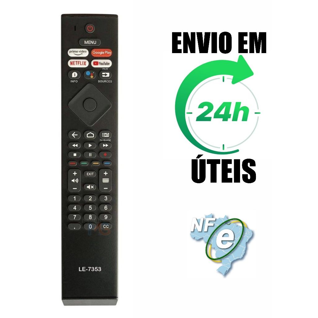 Controle Remoto Compatível Com Tv Philips Smart Uhd 4k Led 50pug7406 50pug7019