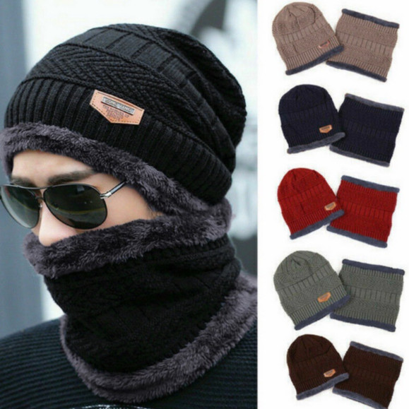 Conjunto Gorro Touca Forrado Com Gola Cachecol Frio Inverno Unissex Masculino Feminino(TOUCA+CACHECOL-02)
