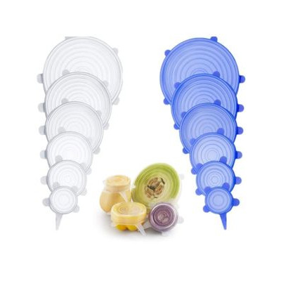 Kit de 6 Tampas de Silicone, Flexível e Lavável para Panelas e Potes Universais