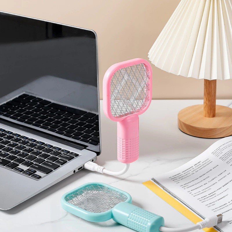 Raquete USB Anti-Mosquito Portátil Armadilha Mata Mosquitos Luz UV