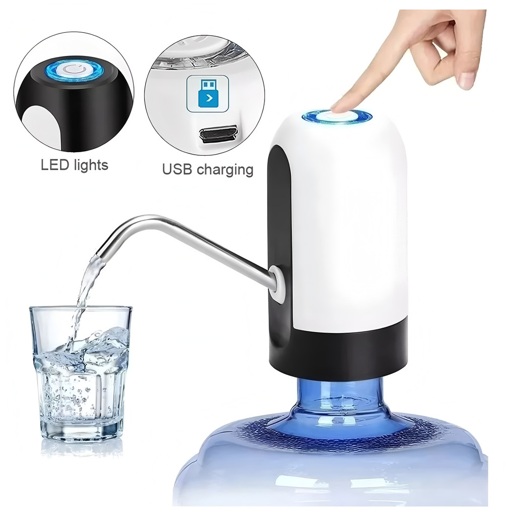 Bomba Elétrica Para Galão Garrafão De Água 5/10/20 Litros Bebedouro Recarregável Com USB