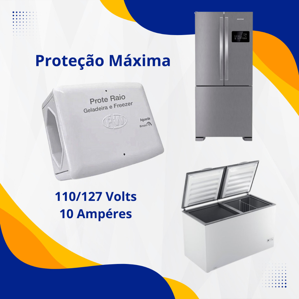 Protetor Contra Raios Surtos 5x1 Geladeira E Freezer Com Temporizador
