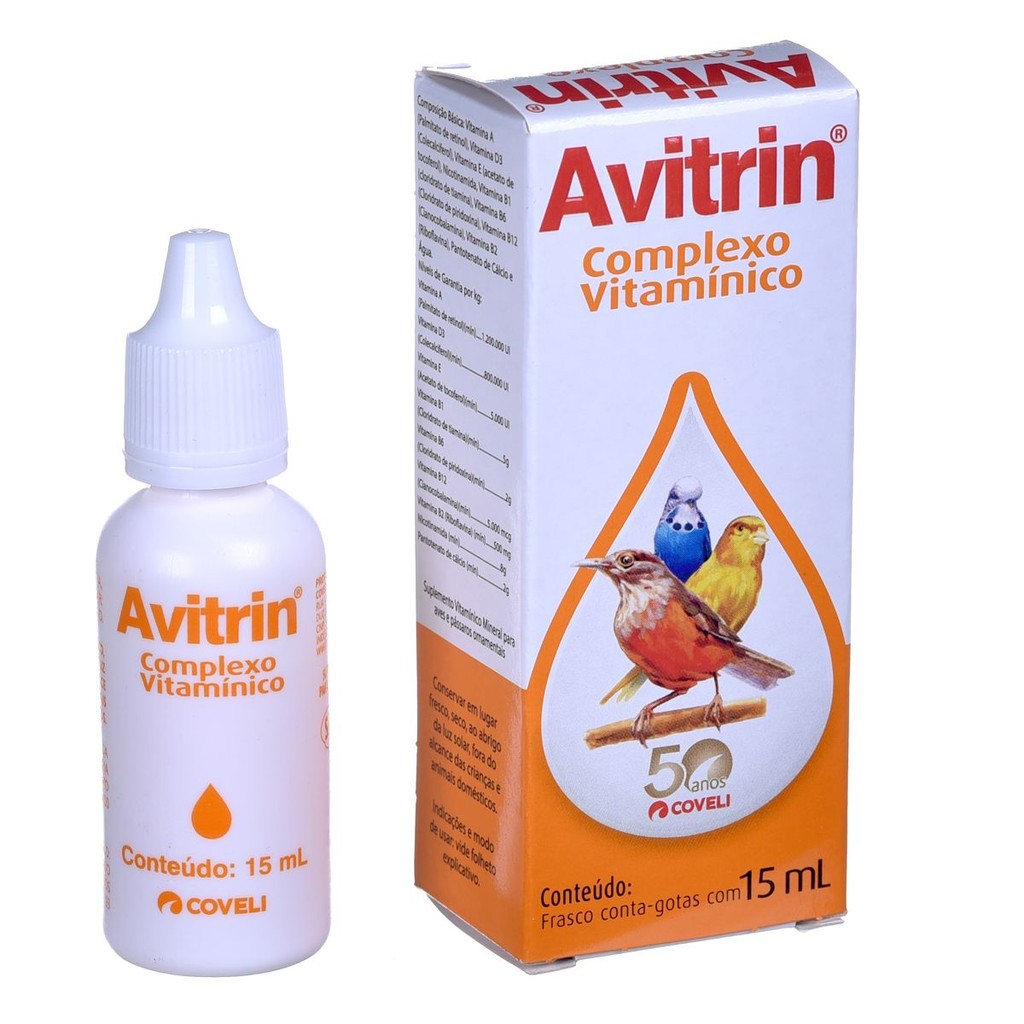 Avitrin Complexo Vitamínico para Aves Frasco 15 ml - Coveli
