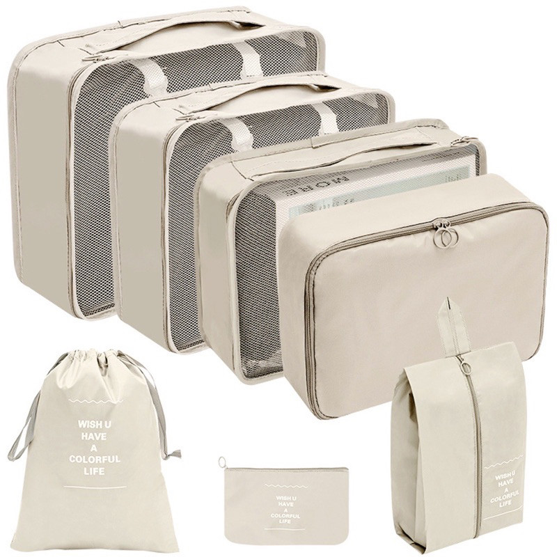 Kit 7 Pecas Bolsa Organizadoras Para Mala Roupas Bagagem Viagem JZ
