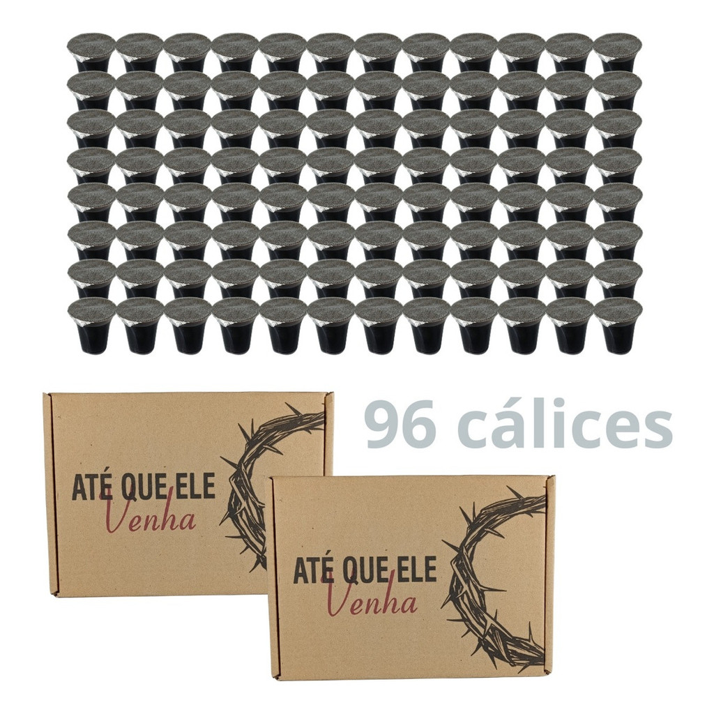 Kit Calice Santa Ceia Betel Com 96 Unidades Só Suco Com Registro Igreja