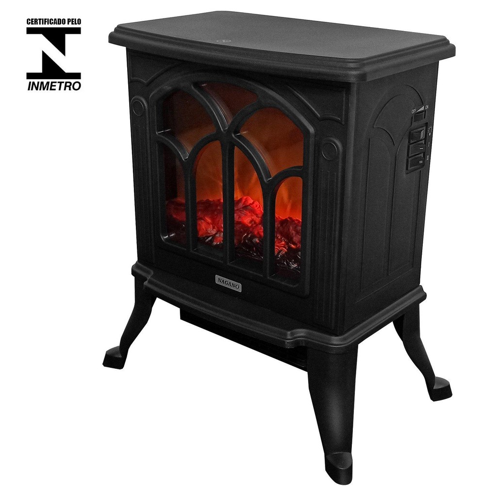 Aquecedor Elétrico Lareira Retrô Chama 3D - 220v