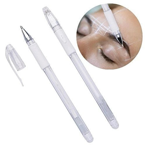 Caneta Gel Branca para Marcação de Sobrancelha Design Profissional