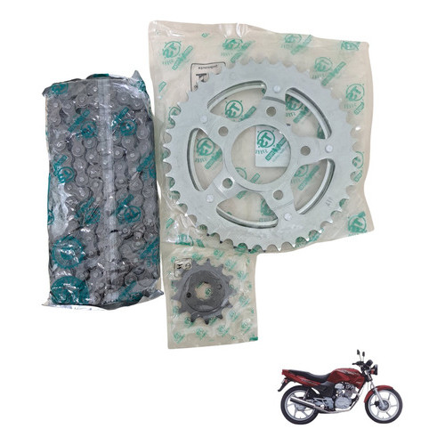 Kit Relação Transmissão Cbx 200 Strada 1995 - 2003 Aço 1045