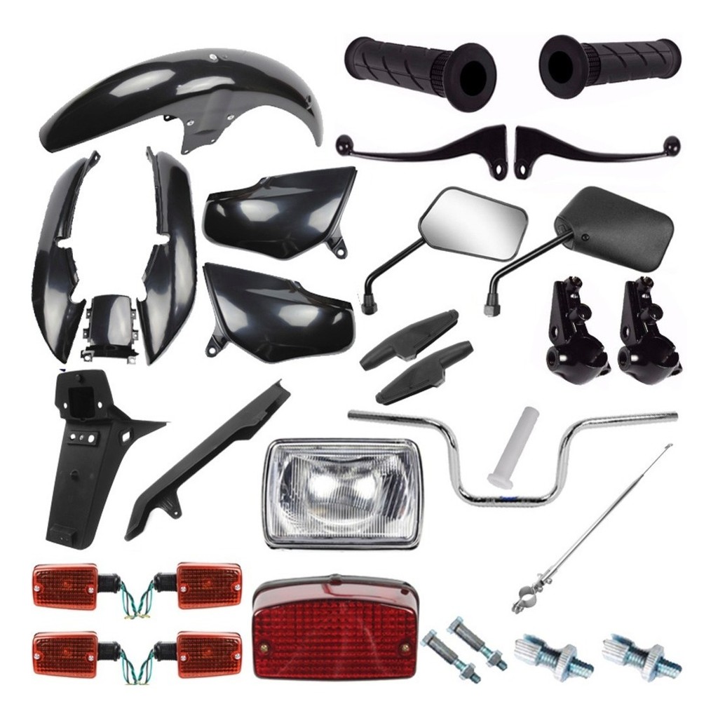 Kit Carenagem Guidao Pisca Cg 125 Titan 1995 Ate 1999 Preto