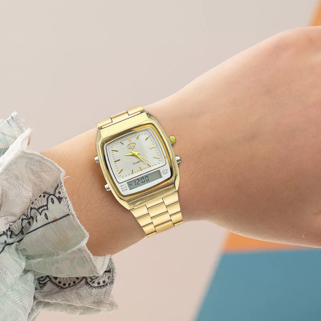 [9831] Relógio original à prova d'agua feminino presente da moda luxo social analógico-digital