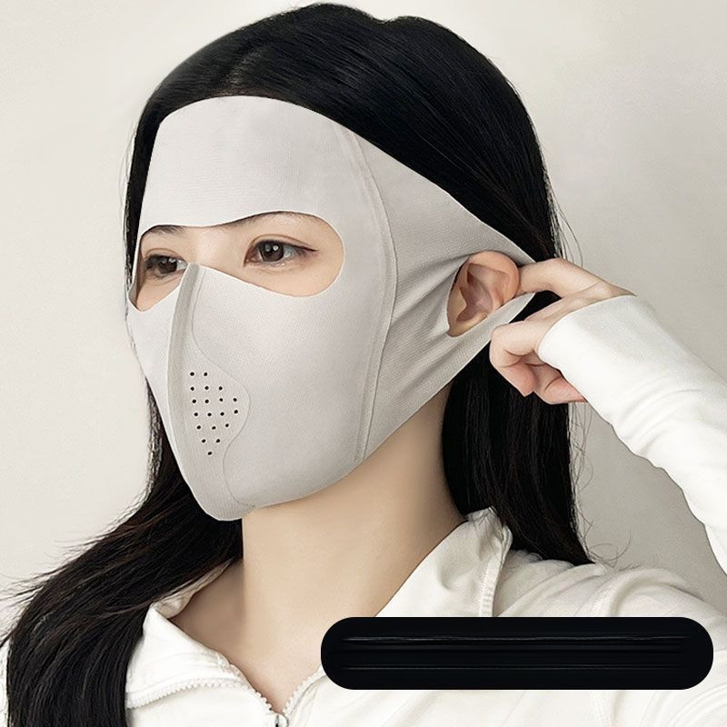 Nova Máscara Protetora Solar Facekini para o Rosto Inteiro Anti-UV de Seda de Gelo Fina e Respirável com Proteção para o