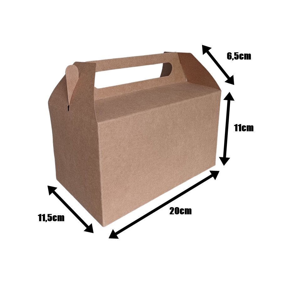 10 Caixas Maleta Kraft  Para Lembrancinha, Delivery, Kit Lanche, Presente, Doces