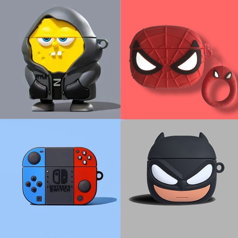 Compatível Para Apple AirPods 1 2 3 4 Pro 2 Caso 3D Dos Desenhos Animados Silicone Fone De Ouvido Protetor Caixa Com Pin