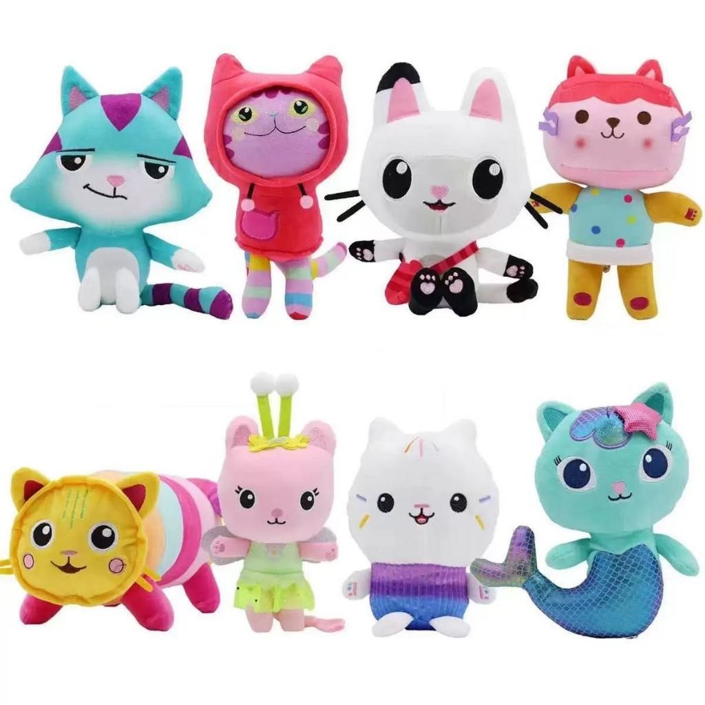 Pelúcias Gabby’s Dollhouse 27cm – Pandy Paws, Catnip e Almofagato | Fofas e Importadas