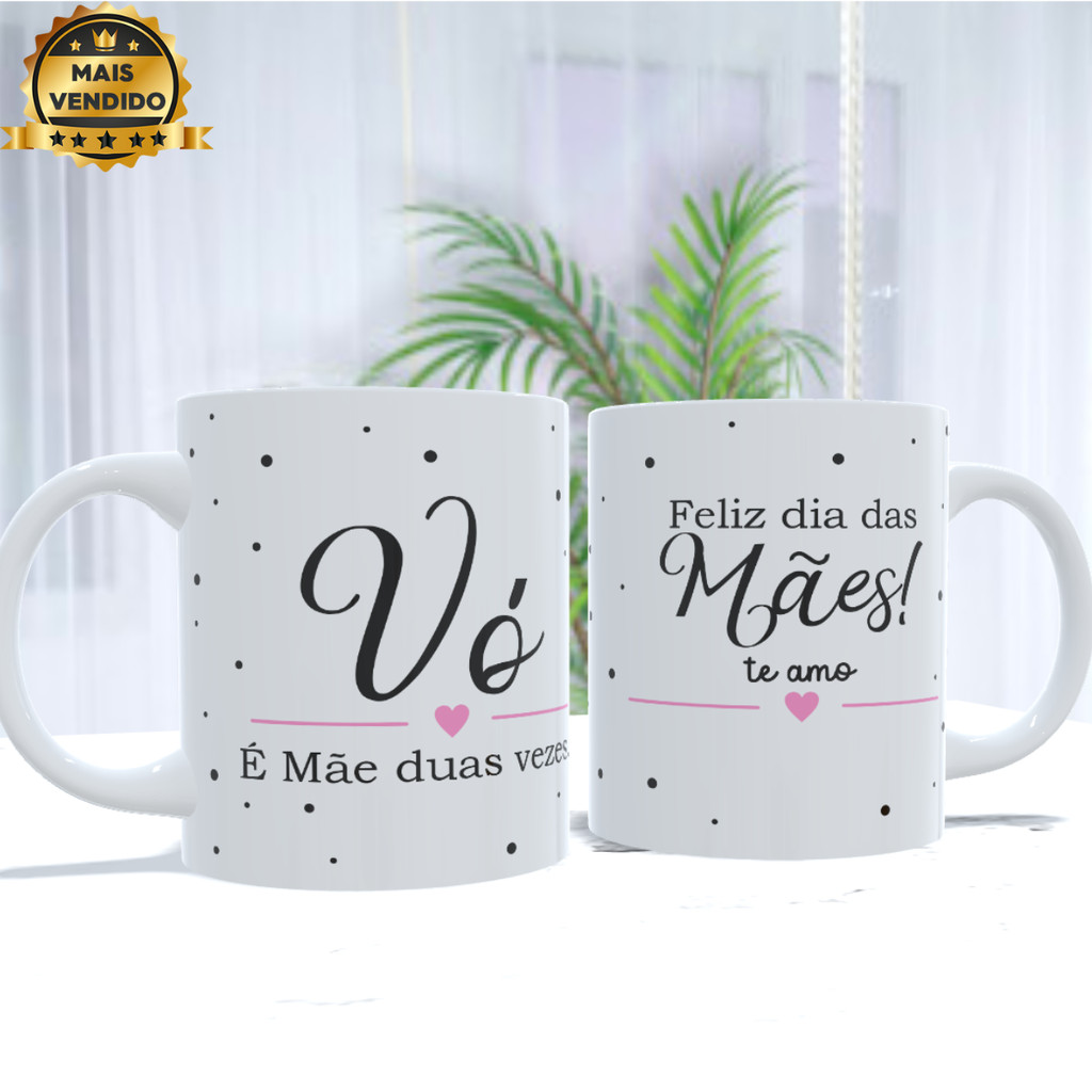 Caneca Dia Das Mães Vó é Mãe Presente MinimalistaCriativo para Vovó Avó Caneca Minimalista Lembrança