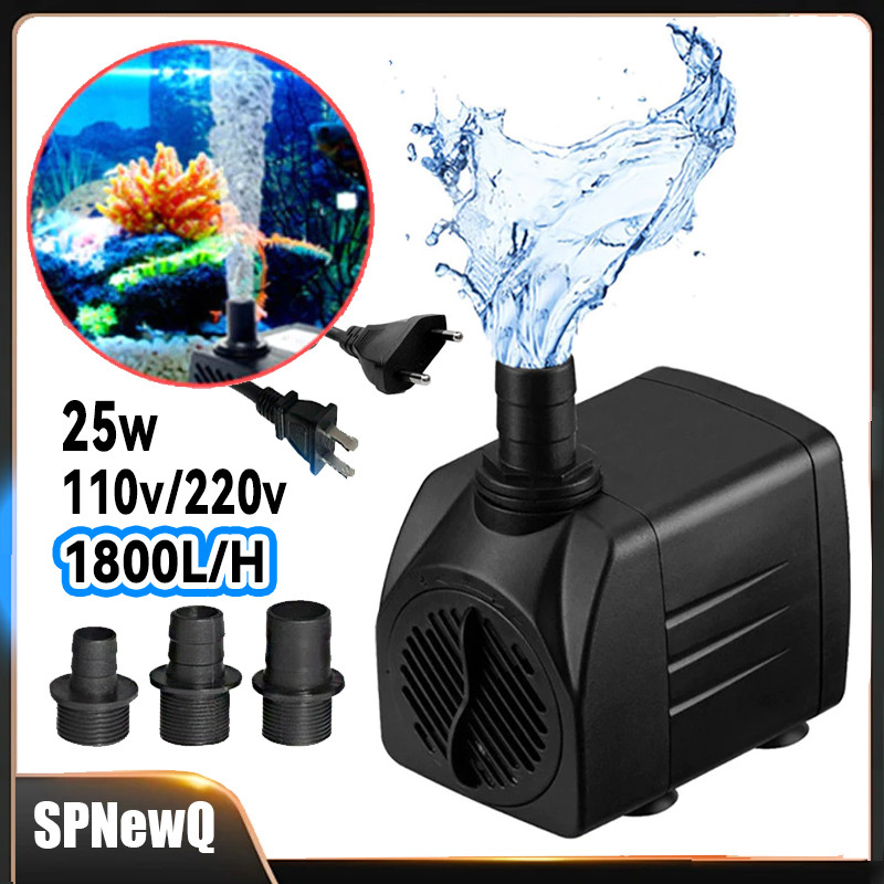 25W Bomba Submersa Lagos Aquário Fonte Agua 1,8m 1800 L/h
