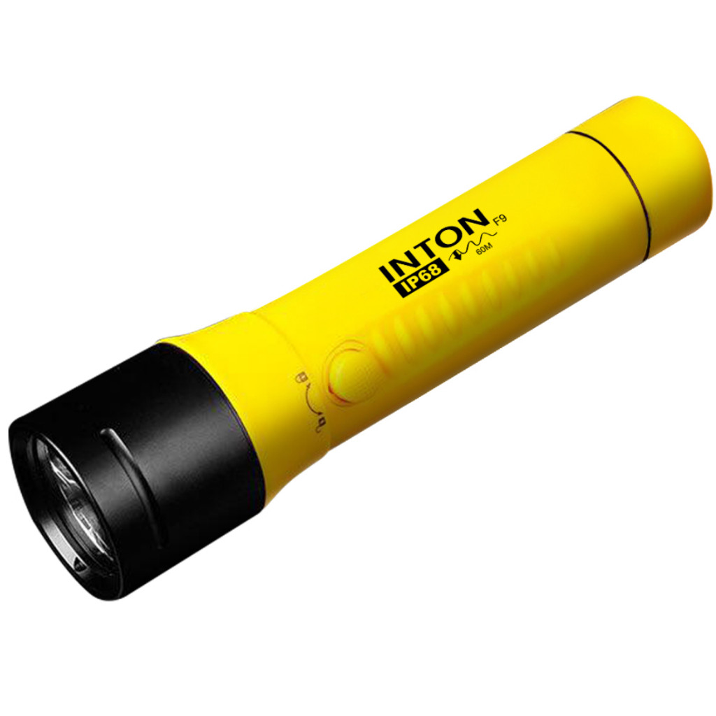 Lanterna Mergulho Inton F9 Ip68 100 M Pesca Sub Ultra Forte à Prova D'Água Proficional 3000 Lumens