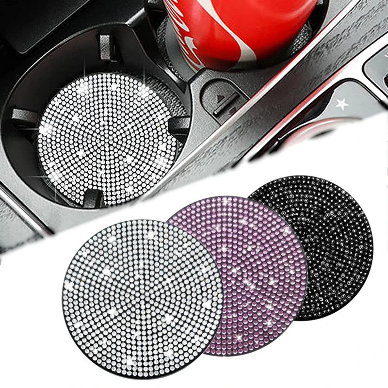 Porta-Copos De Diamante Para Carro , Almofada Antiderrapante Com Ranhura Copo De Água De Silicone Suporte De Brilhante ,