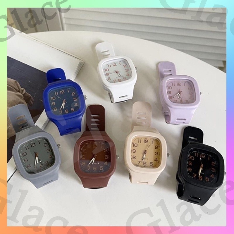 Relógio Feminino De Moda Coreano À Prova D'água Analógico Esportivo De Silicone