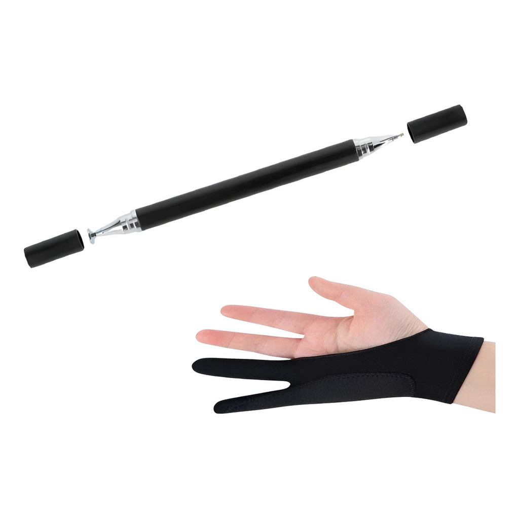 Kit Caneta Touch Com Esferográfica E Luva Antitoque Desenho