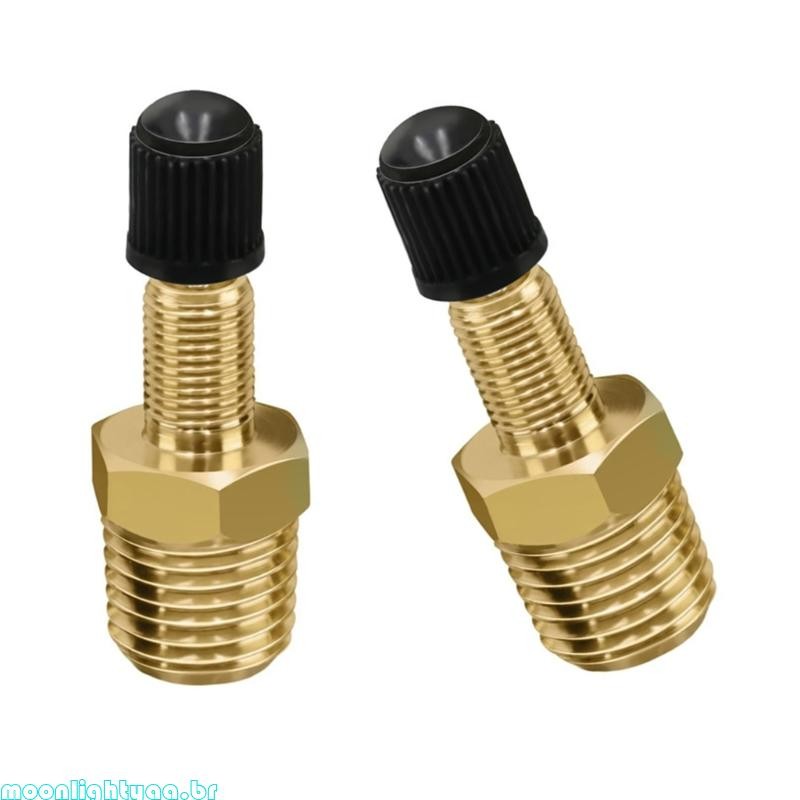 moonlightyaa1 2 Válvulas Adaptador Conector Inflador Ar Latão Adequado Para Pneu Automático