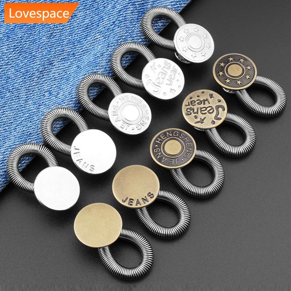 LS-STORE 5 Pçs Extensor De Botão De Metal Para Calças Jeans Costura Livre Ajustável Retrátil Extensores De Cintura Expan
