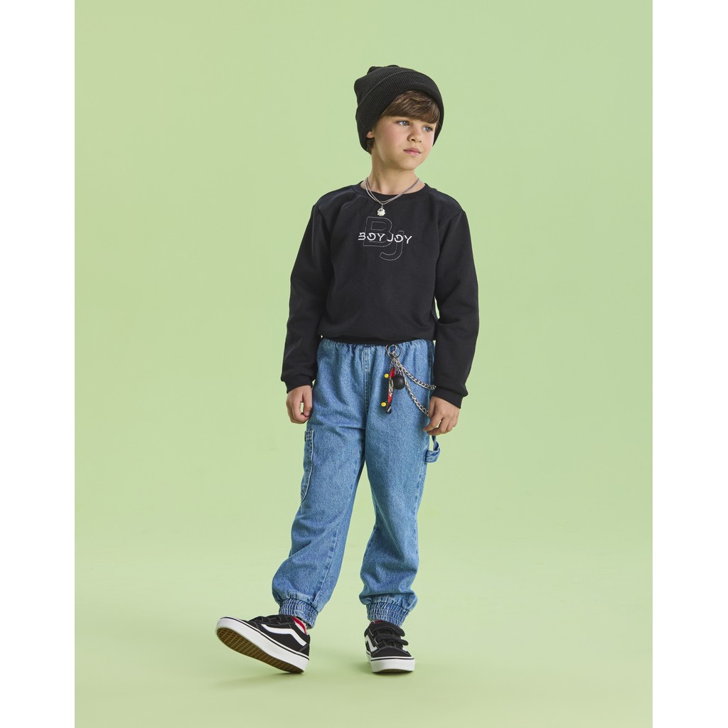 BLUSA INFANTIL MENINO EM MOLETOM FLANELADO COM BORDADO BOY JOY