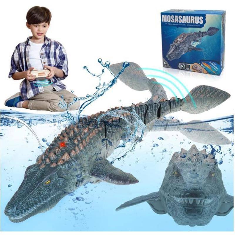 Novo Dinossauro De Controle Remoto Para Crianças Mosasaurus Brinquedos De Mergulho Barco Rc Com Spray De Água Leve Pisci