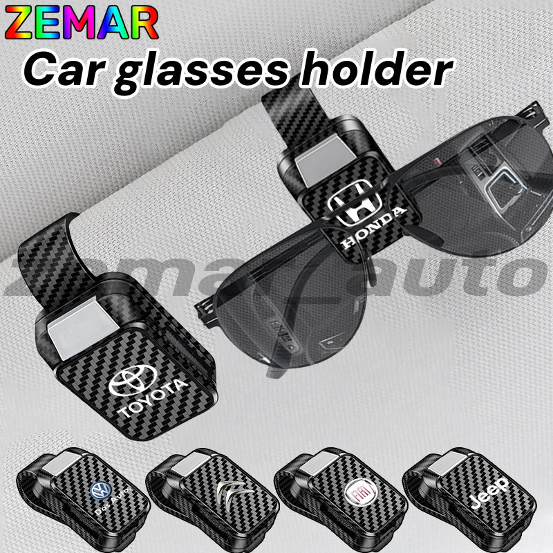 Suporte De Óculos Para Carro , Estilo Fibra De Carbono , Clipe De Sol Viseira , Todos Os Modelos De Veículos