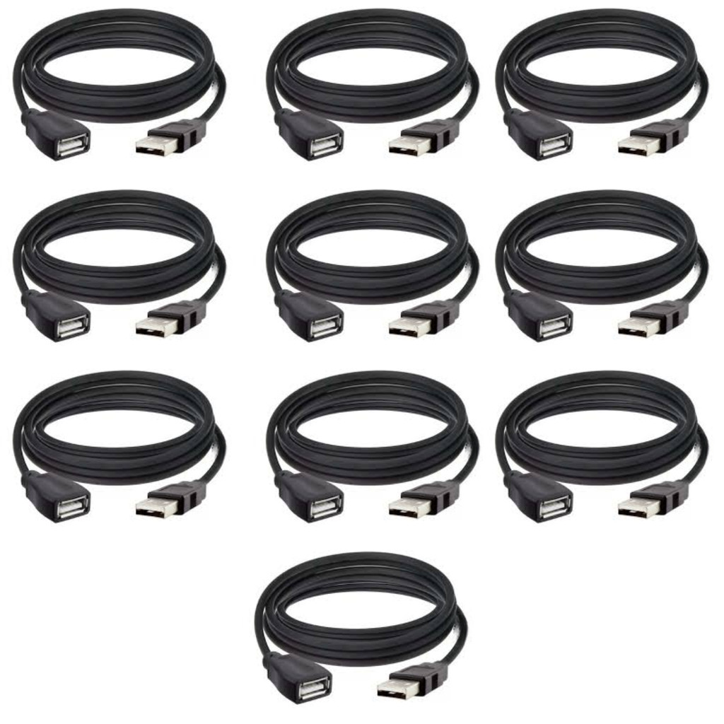Oferta com 10 Cabo Extensor Usb 1,5 Metros Com Filtro 2.0 Preto