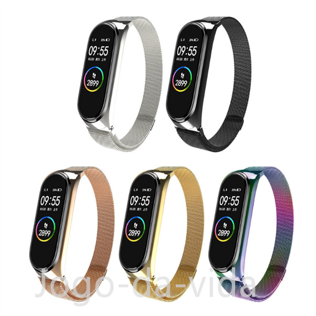 Pulseira Milanese De Metal Em Aço Inoxidável Para Xiaomi Mi Band universal 5/6 DK store