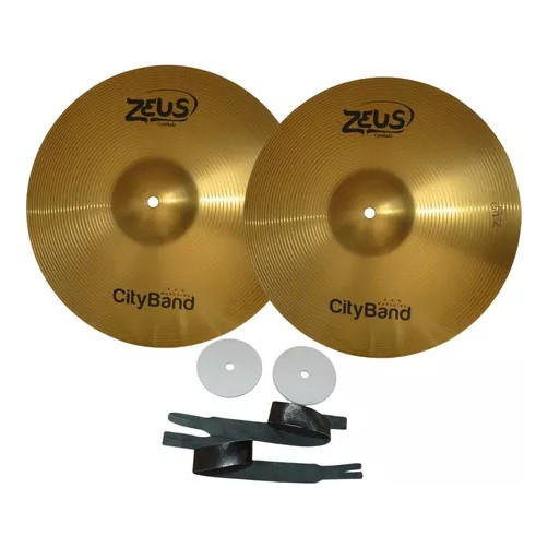 Prato Bateria Zeus 14fanfarra Cityband Brass Zma14 Par Latão
