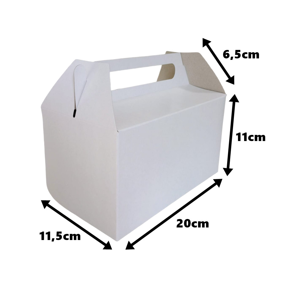 30 Caixas Maleta Branca Para Lembrancinha, Delivery, Kit Lanche, Presente, Doces
