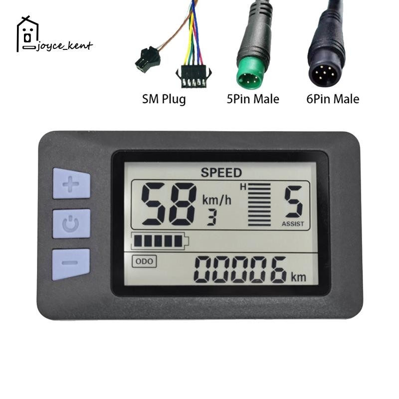 P3H Bicicleta Elétrica Display LCD Medidor Painel De Exibição 24V 36V 48V 60V Para Scooter (6PIN)